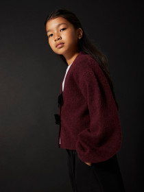 NAME IT Strik Cardigan Rina Burgundy Black