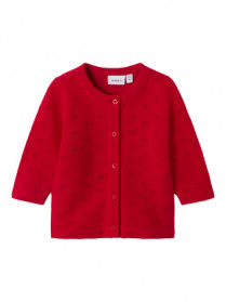 NAME IT Strik Cardigan Fie Lipstick Red