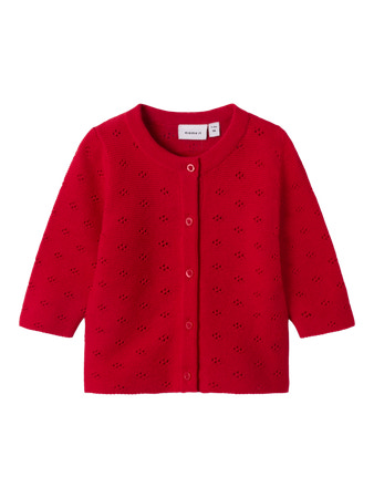 NAME IT Strik Cardigan Fie Lipstick Red