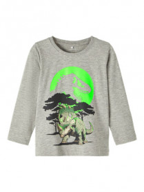 NAME IT Jurassic Park Bluse Pjank Grey Melange