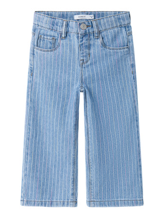 Name It Jeans Lys Blå Denim Med Striber - Str. 4y 104cm