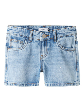 NAME IT Rhinsten Denim Shorts Rose Medium Blue Denim