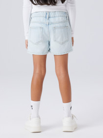 NAME IT Rhinsten Denim Shorts Rose Light Blue Denim