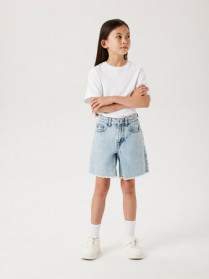 NAME IT High Waist Long Denim Shorts Bella Light Blue