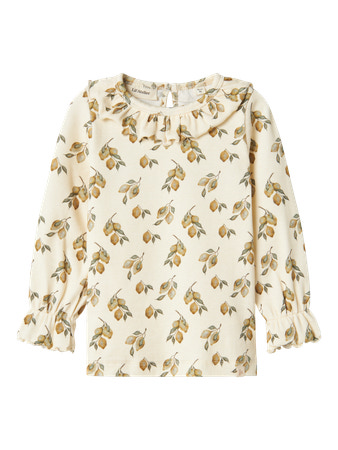 LIL ATELIER Langærmet Rib Bluse Gavo Eug Turtledove Lemon