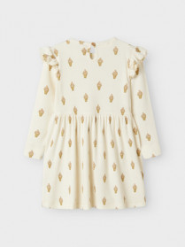 LIL ATELIER Rib Kjole Gavo Enk Turtledove Ice Cream