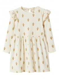 LIL ATELIER Rib Kjole Gavo Enk Turtledove Ice Cream