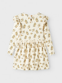 LIL ATELIER Rib Kjole Gavo Enk Turtledove Lemon