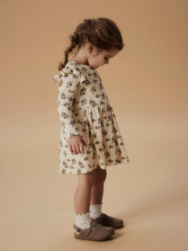 LIL ATELIER Rib Kjole Gavo Enk Turtledove Lemon