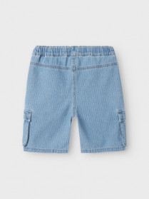 NAME IT Cargo Shorts Ryan Light Blue Denim Stripes