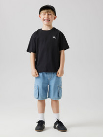 NAME IT Cargo Shorts Ryan Light Blue Denim Stripes