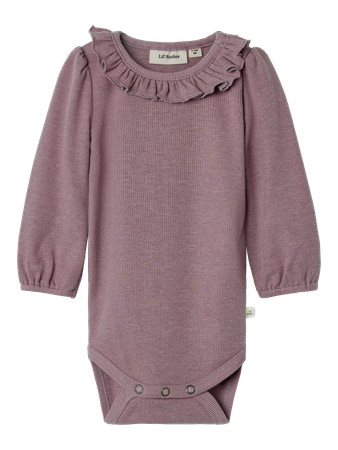 Lil' Atelier NbfDarla Rib Body l/æ - Nostalgia Rose Melange