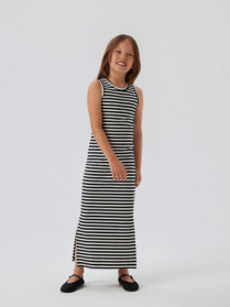 NAME IT Rib Maxi Kjole Suraja Bright White Black