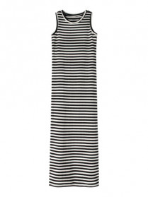 NAME IT Rib Maxi Kjole Suraja Bright White Black
