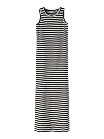 Name It Kjole - Rib - Noos - NkfSuraja - Bright White/W. BLACK S