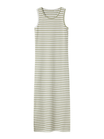 NAME IT Rib Maxi Kjole Suraja Tea Bright White