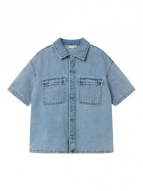 NAME IT Kortærmet Denim Skjorte Half Light Blue Denim