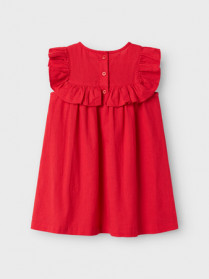 NAME IT Hør Kjole Falinnen Chinese Red