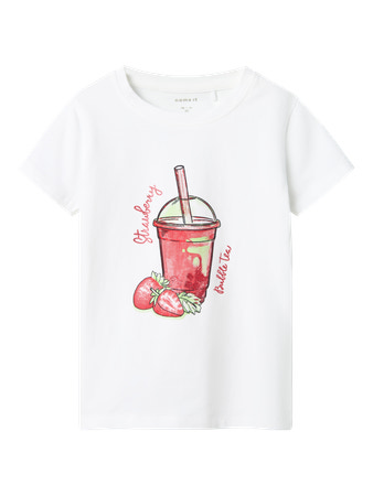 NAME IT T-shirt Foji Strawberry Bright White
