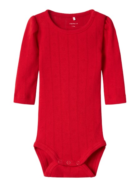 NAME IT Hulmønstret Body Dagnes Chinese Red billede