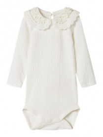 NAME IT Langærmet Body Fioline Bright White