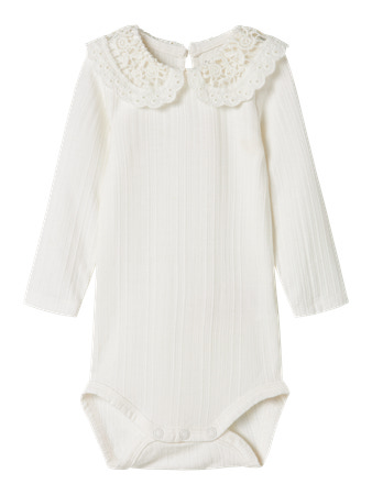 NAME IT Langærmet Body Fioline Bright White