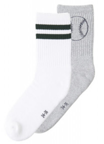 NAME IT 2-pak Tennissokker Light Grey Melange Bright White