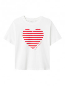 NAME IT T-shirt Fesko  Chinese Red Heart Bright White