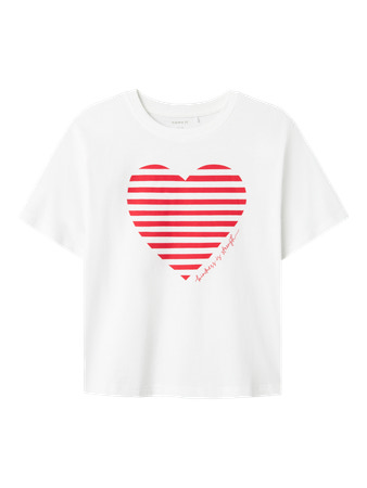 NAME IT T-shirt Fesko Chinese Red Heart Bright White