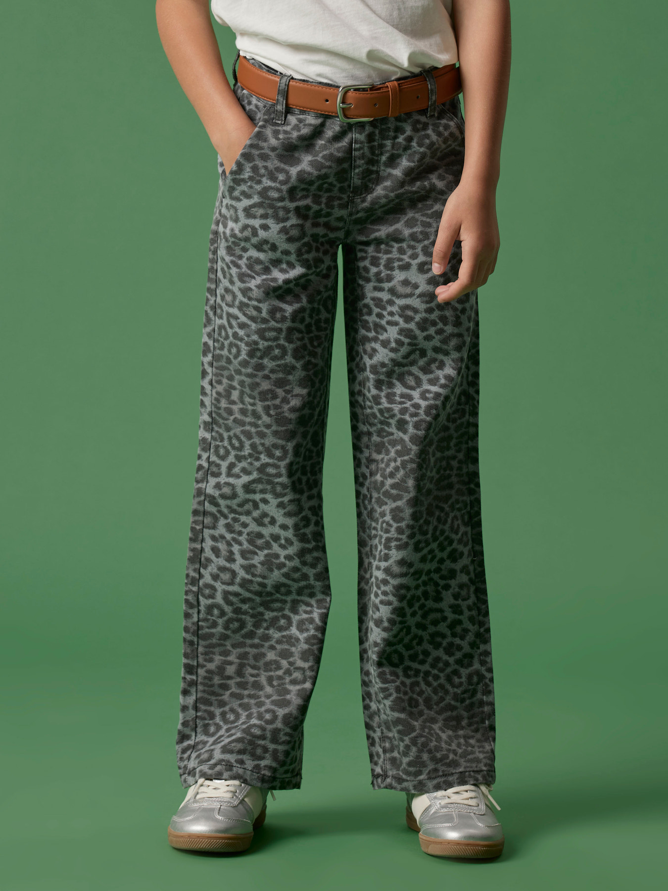 NAME IT Wide Bukser Rose Night Owl Grey Leopard