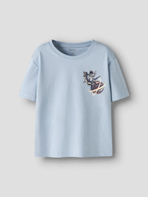NAME IT T-shirt Victor Blue Fog Space Dino