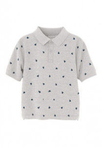 NAME IT Polo T-shirt Volo Light Grey Melange Boats