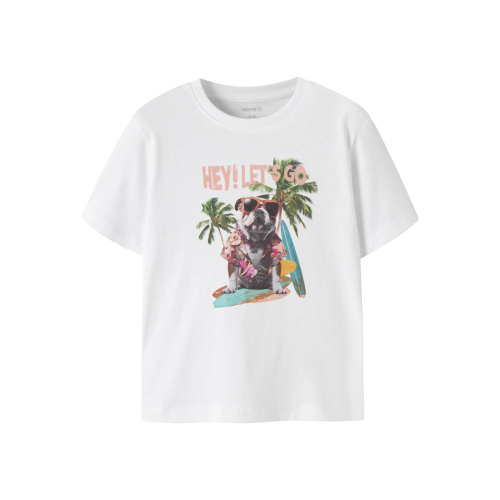 Name It T-shirt - NmmVoto - Bright White/Surf Dog