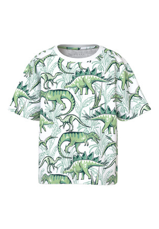 NAME IT T-shirt Valther Bright White Palm Dino