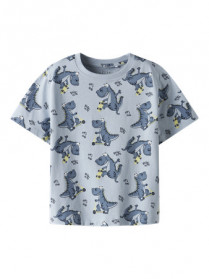 NAME IT T-shirt Valther Celestial Blue Skate Dino