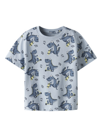NAME IT T-shirt Valther Celestial Blue Skate Dino