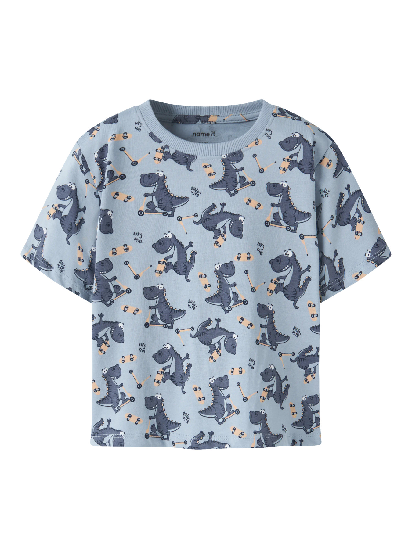 Name It T-Shirt - NmmValther - Blue Fog/Dino Skater