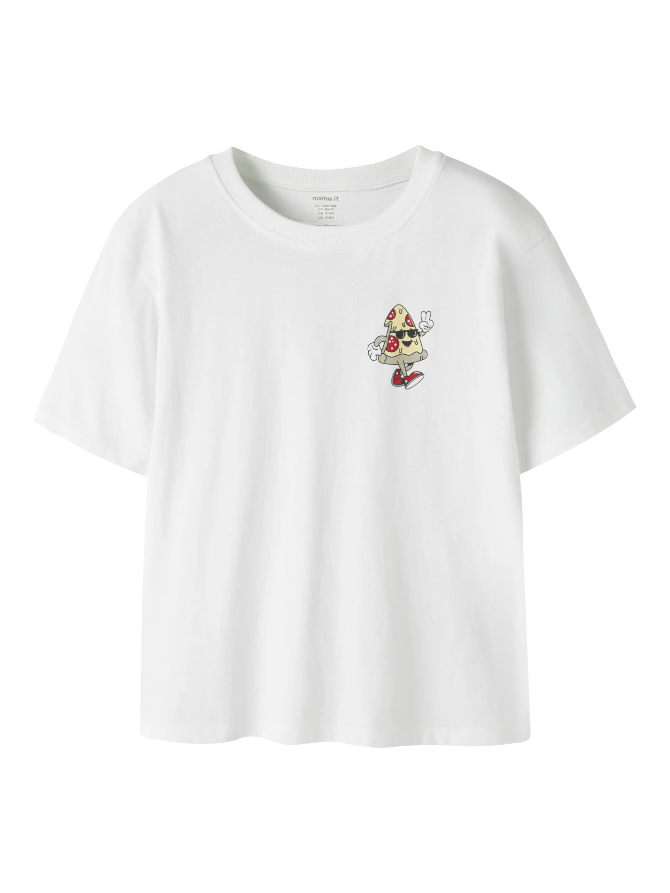 Name It T-shirt - NkmVeldo - Bright White/Pizza