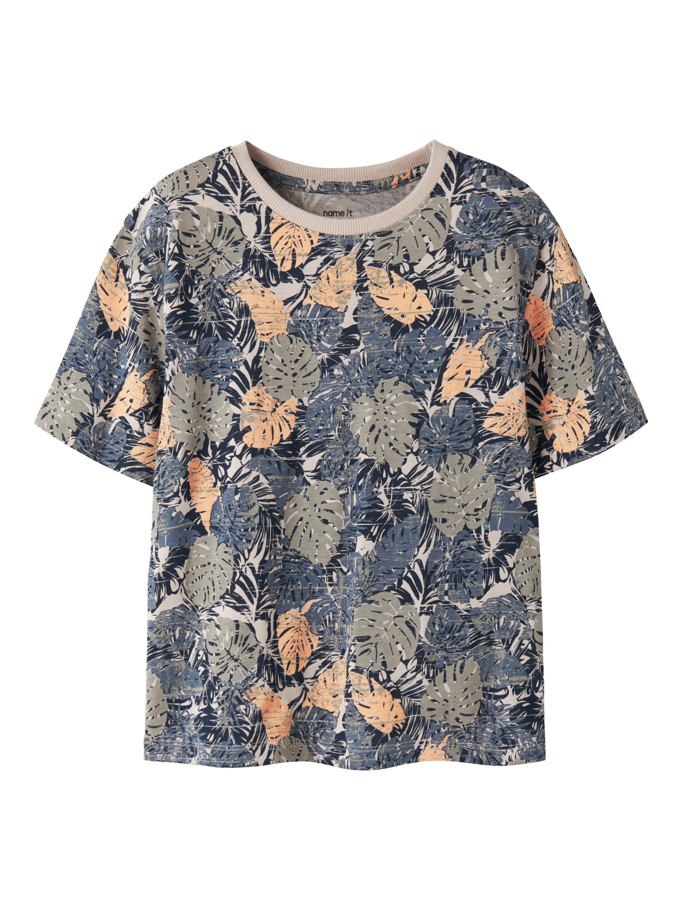 Name It T-shirt - NkmValther - Chateau Gray/Leafs