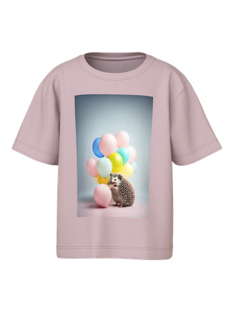 NAME IT T-shirt Votea Burnished Lilac Hedgehog Balloons