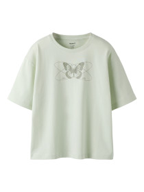NAME IT T-shirt Veen Pale Aqua Butterfly