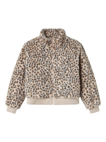NAME IT Fake Fur Jakke Mila Oxford Tan Leo