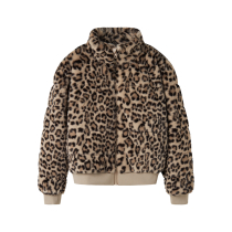 NAME IT Fake Fur Jakke Mila Humus Leo