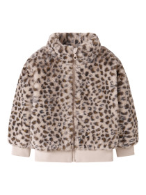 NAME IT Fake Fur Jakke Mila Oxford Tan Leo