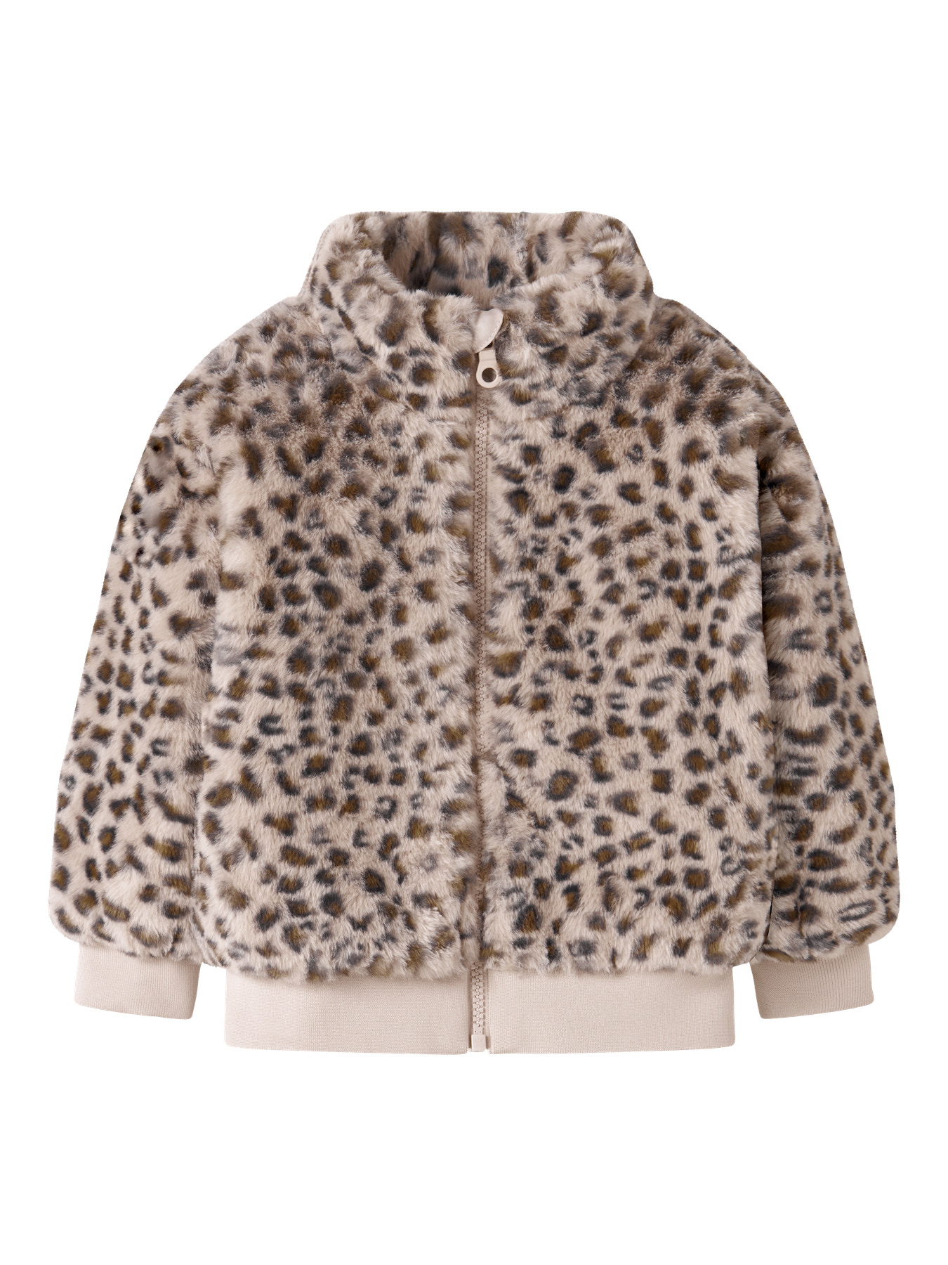 NAME IT Fake Fur Jakke Mila Oxford Tan Leo billede