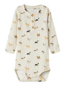 NAME IT Langærmet Modal Body Bark Peyote Melange