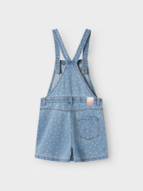 NAME IT Skort Overall Juliana Light Blue Denim Dots