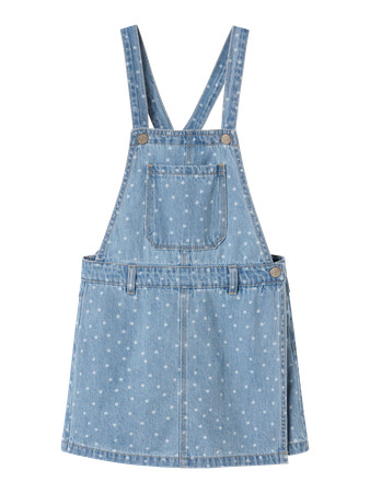 NAME IT Skort Overall Juliana Light Blue Denim Dots
