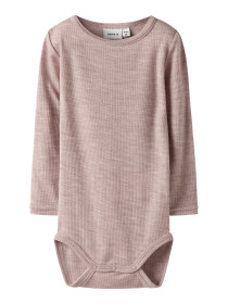 NAME IT Langærmet Uld Body Wax Shadow Gray