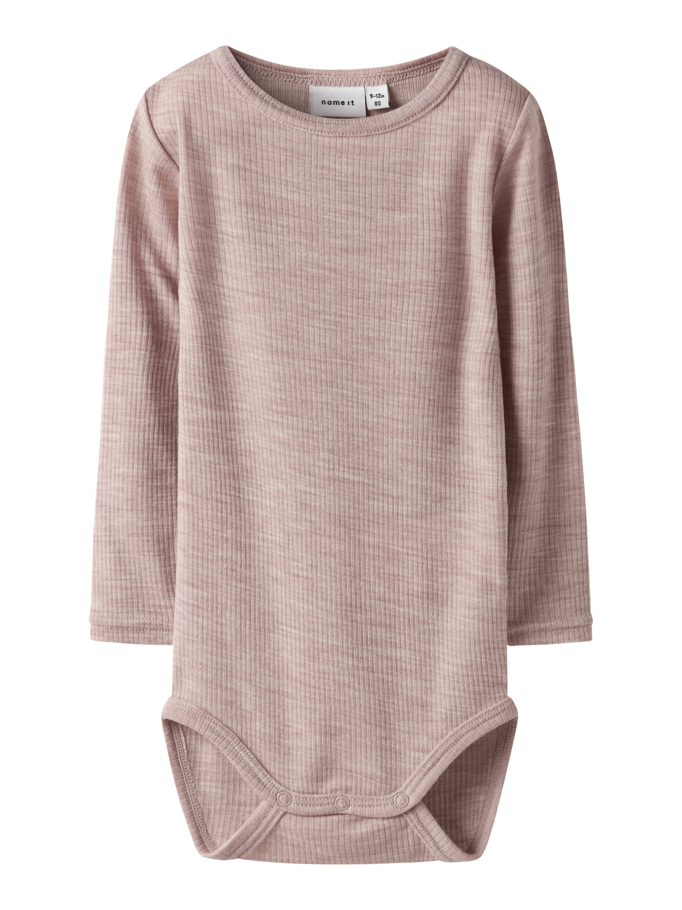 NAME IT Langærmet Uld Body Wax Shadow Gray